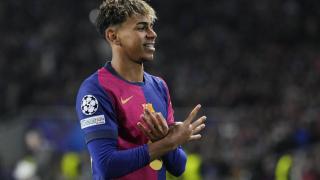 Lamine Yamal celebra un gol con el FC Barcelona