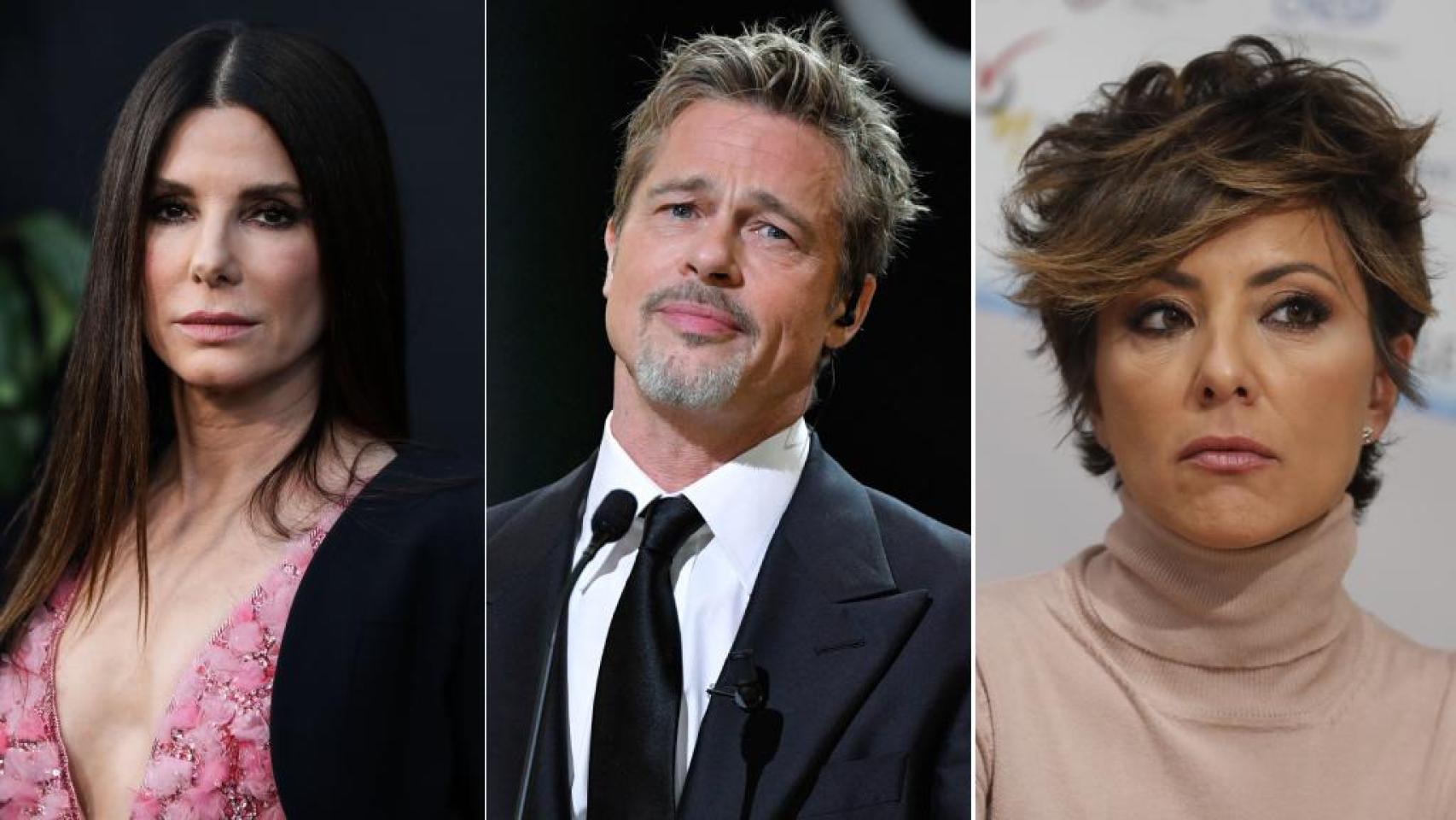 Sandra Bullock, Brad Pitt Y Sonsoles Ónega, en un montaje de JALEOS.