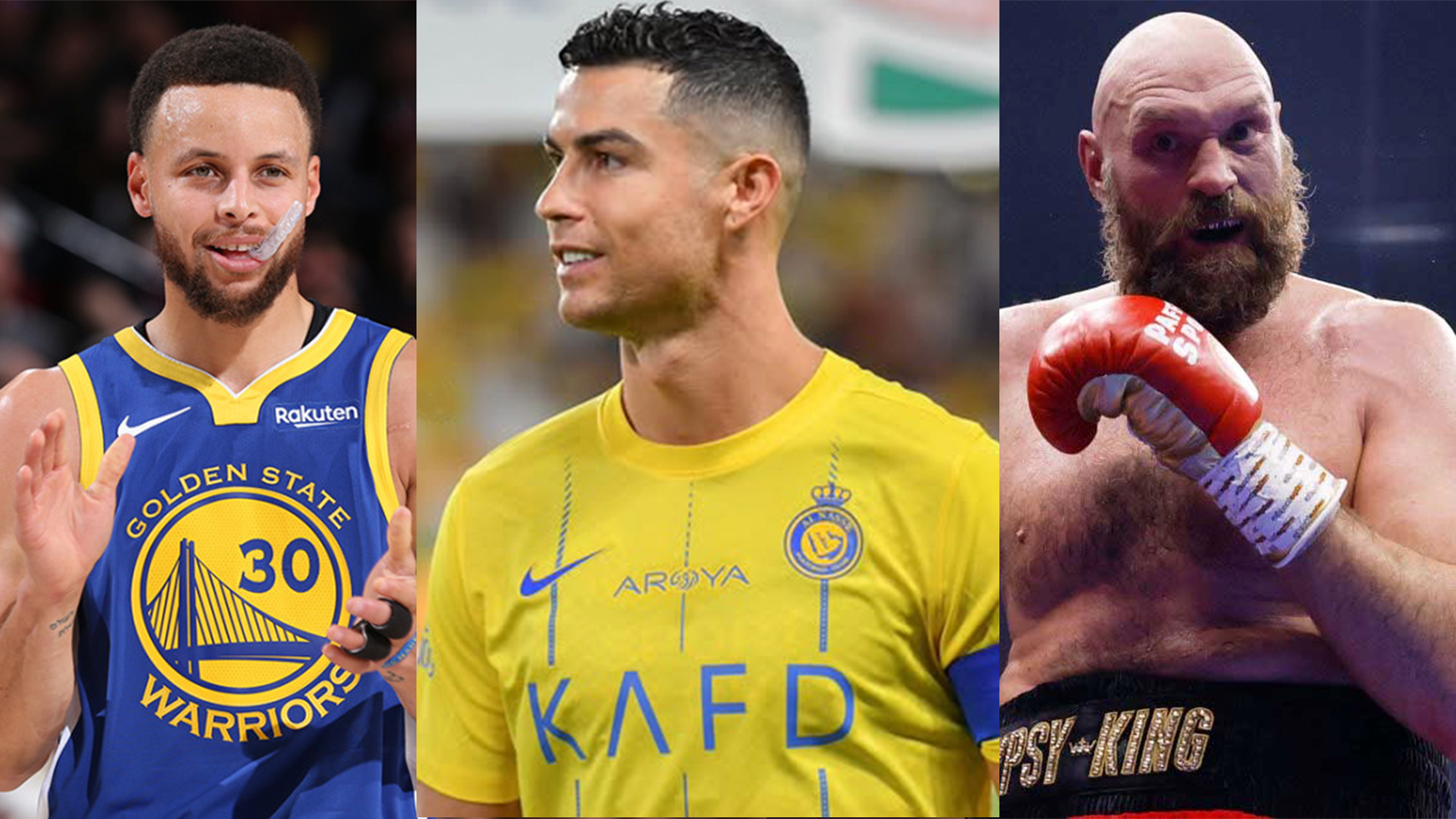 Cristiano Ronaldo, Stephen Curry y Tyson Fury