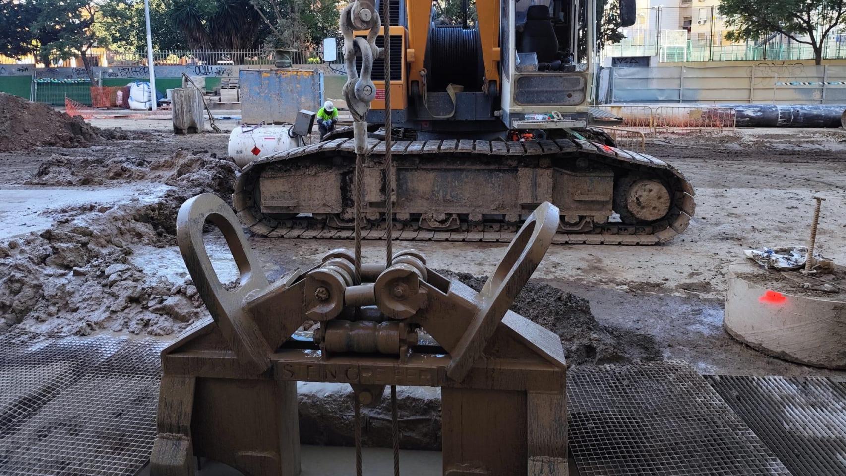 Así crece la obra del Metro de Málaga al Hospital Civil.