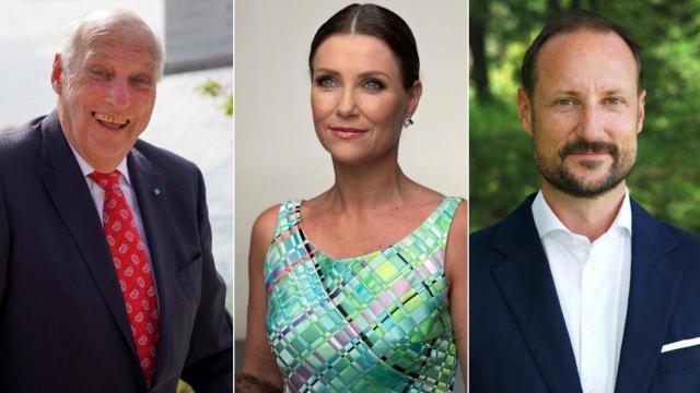 El rey Harald y sus hijos en un montaje de JALEOS.