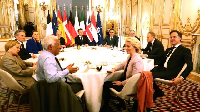 Los participantes en la minicumbre sobre el futuro de Ucrania el pasado lunes en París