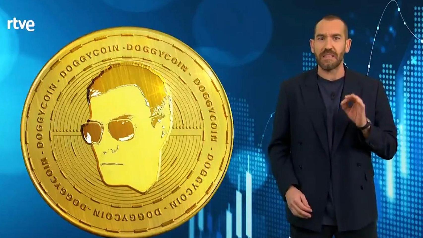 Jorge Ponce presenta la 'Doggycoin', la criptomoneda de Pedro Sánchez.