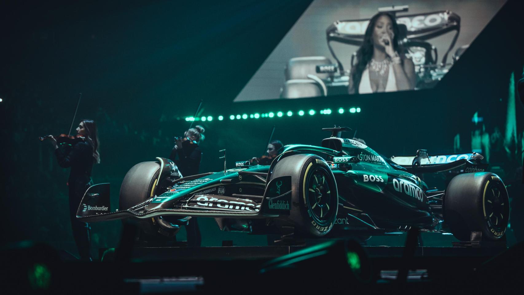 El AMR25 de Aston Martin, durante el F1 75 Live