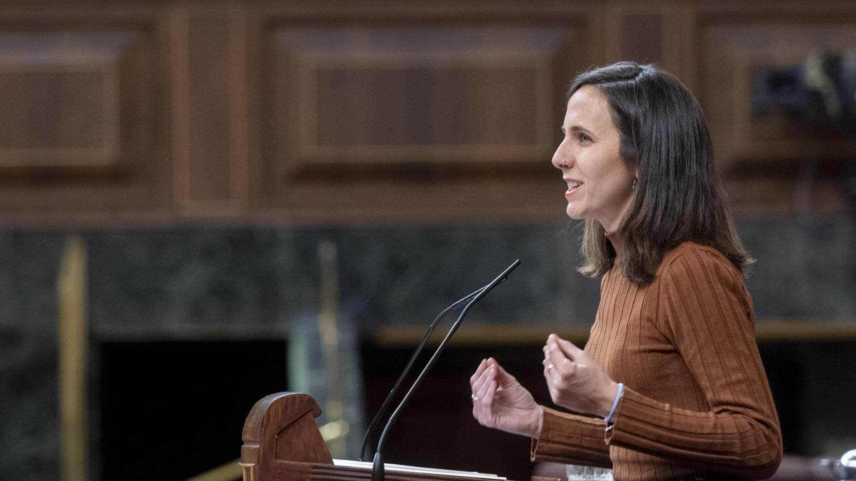 La secretaria general de Podemos, Ione Belarra, en el Congreso de los Diputados, la semana pasada.