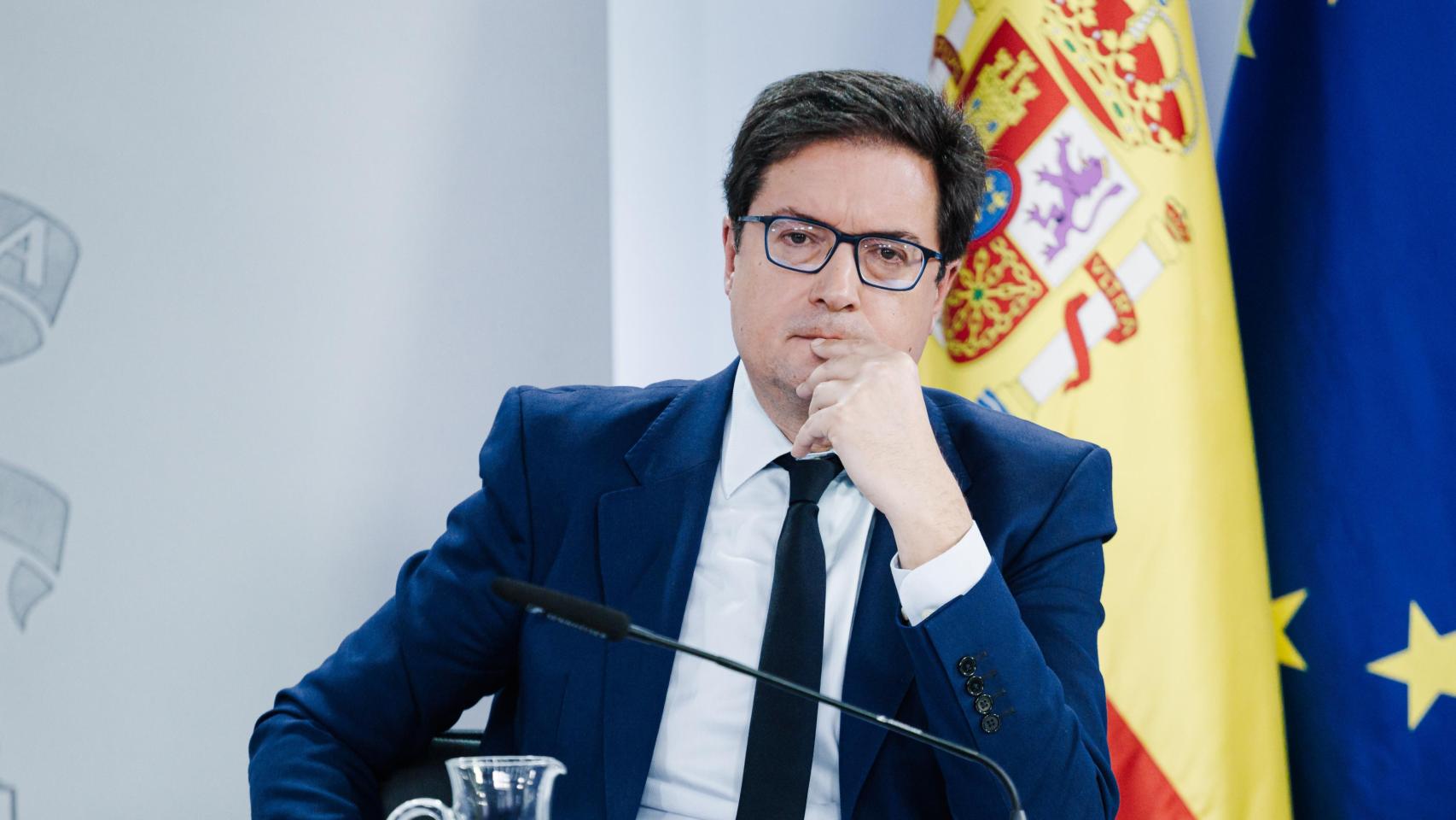 El ministro para la Transformación Digital y de Función Pública, Óscar López, durante una rueda de prensa posterior a la reunión del Consejo de Ministros.