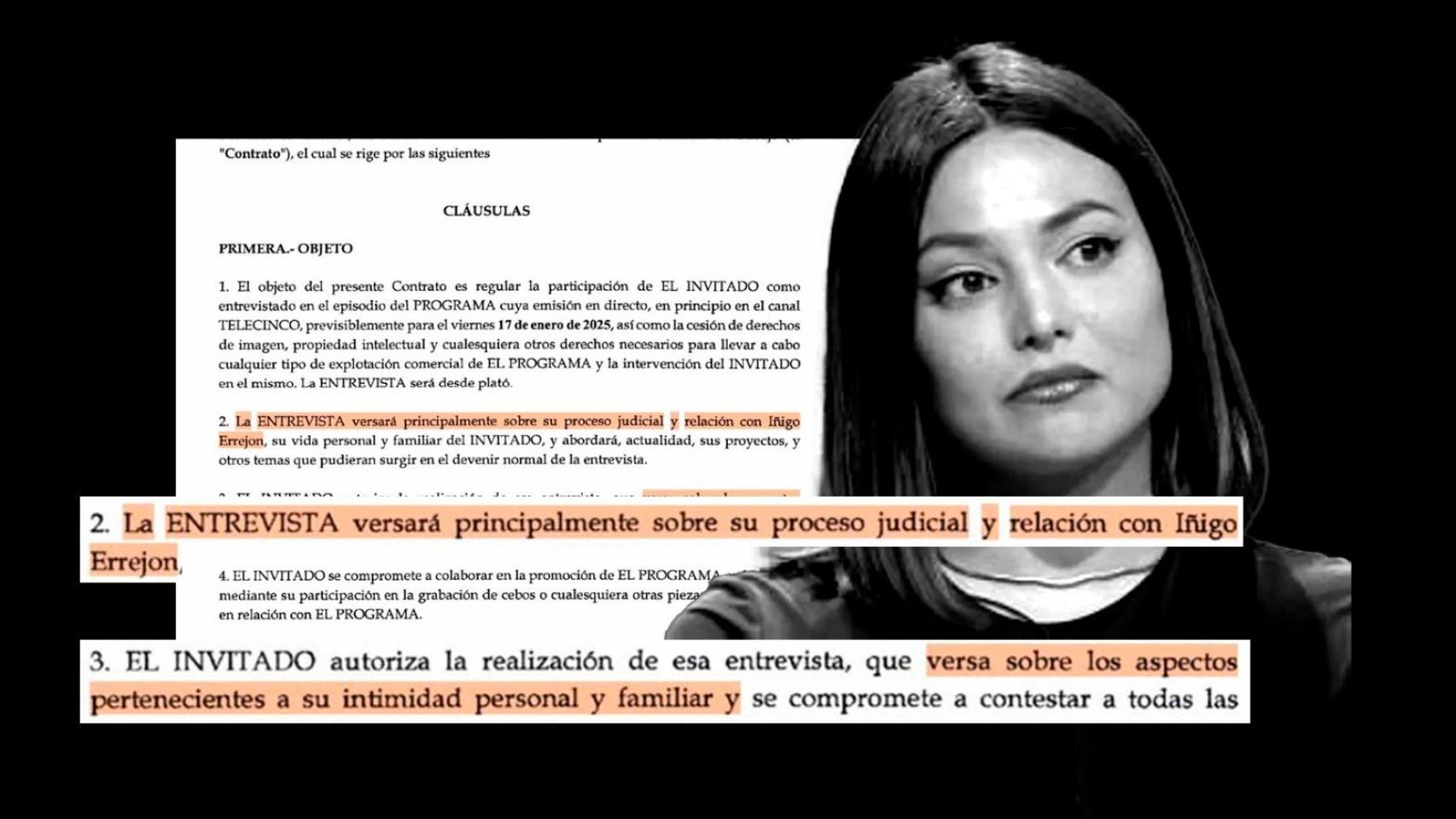 Uno de los contratos televisivos firmados por Elisa Mouliaà tras denunciar a Errejón./