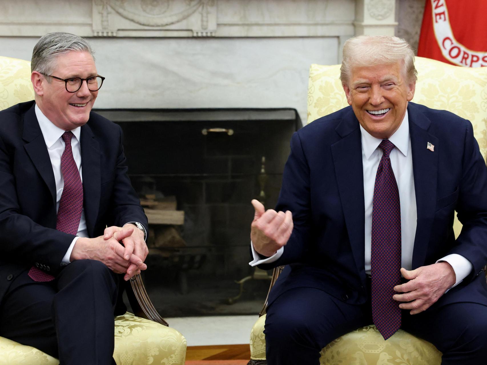 Donald Trump y Keir Starmer, reunidos ayer en la Casa Blanca.