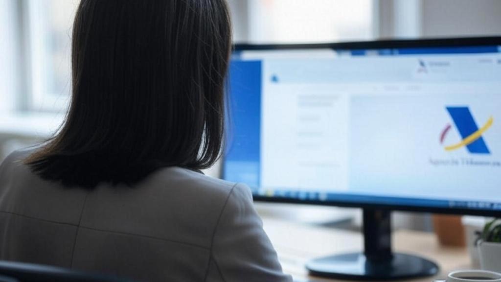 Mujer en la página web de Agencia Tributaria.