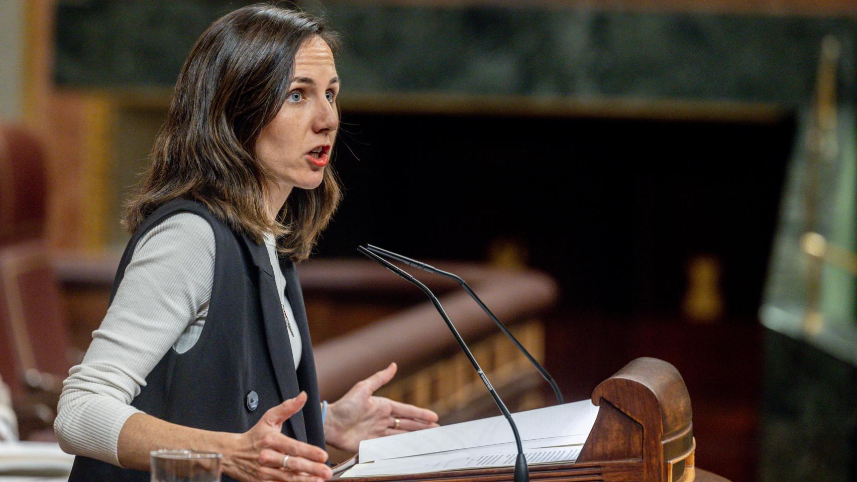 La secretaria general de Podemos, Ione Belarra, durante una sesión plenaria el pasado 25 de febrero.