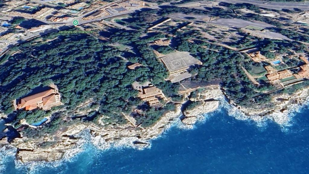 Vista aérea del complejo de Marivent, en Palma de Mallorca.