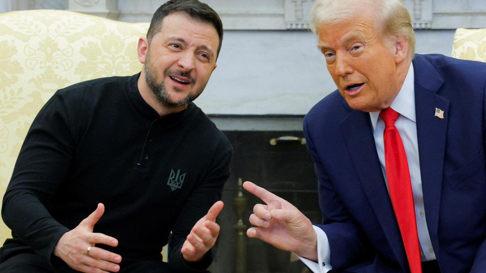 Zelenski contradice a Trump sobre el nivel de ayuda europeo respecto al americano, el pasado viernes.