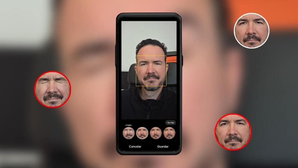 Eligiendo una cara en la app de galería de Samsung