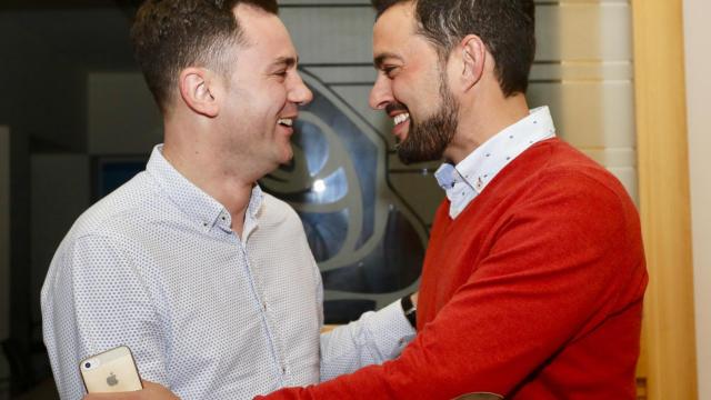 El secretario general del PSOE de León y candidato a la reelección, Javier Alfonso Cendón, y el candidato Diego Moreno, en una imagen de archivo