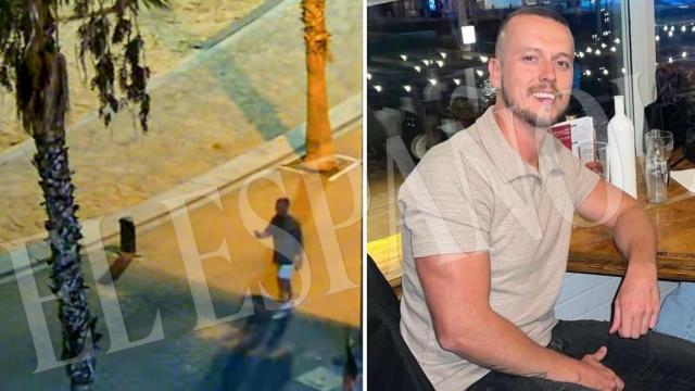 A la izquierda, Nathan captado por una cámara de seguridad momentos antes de fallecer.