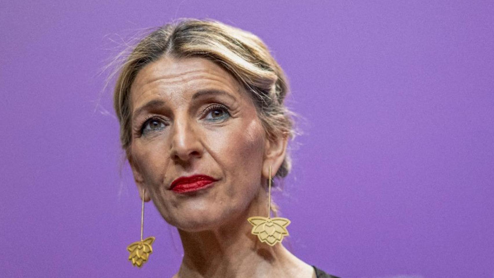 Yolanda Díaz, el sábado en la gala de entrega de los Premios Mestre Mateo, en Lalín (Pontevedra).