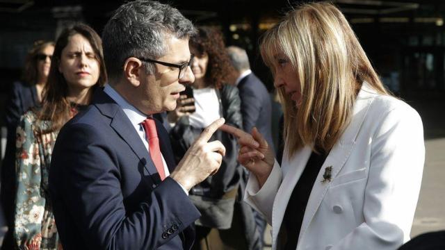 La presidenta del Poder Judicial, Isabel Perelló, y el ministro Félix Bolaños, el pasado 23 de enero en Barcelona./