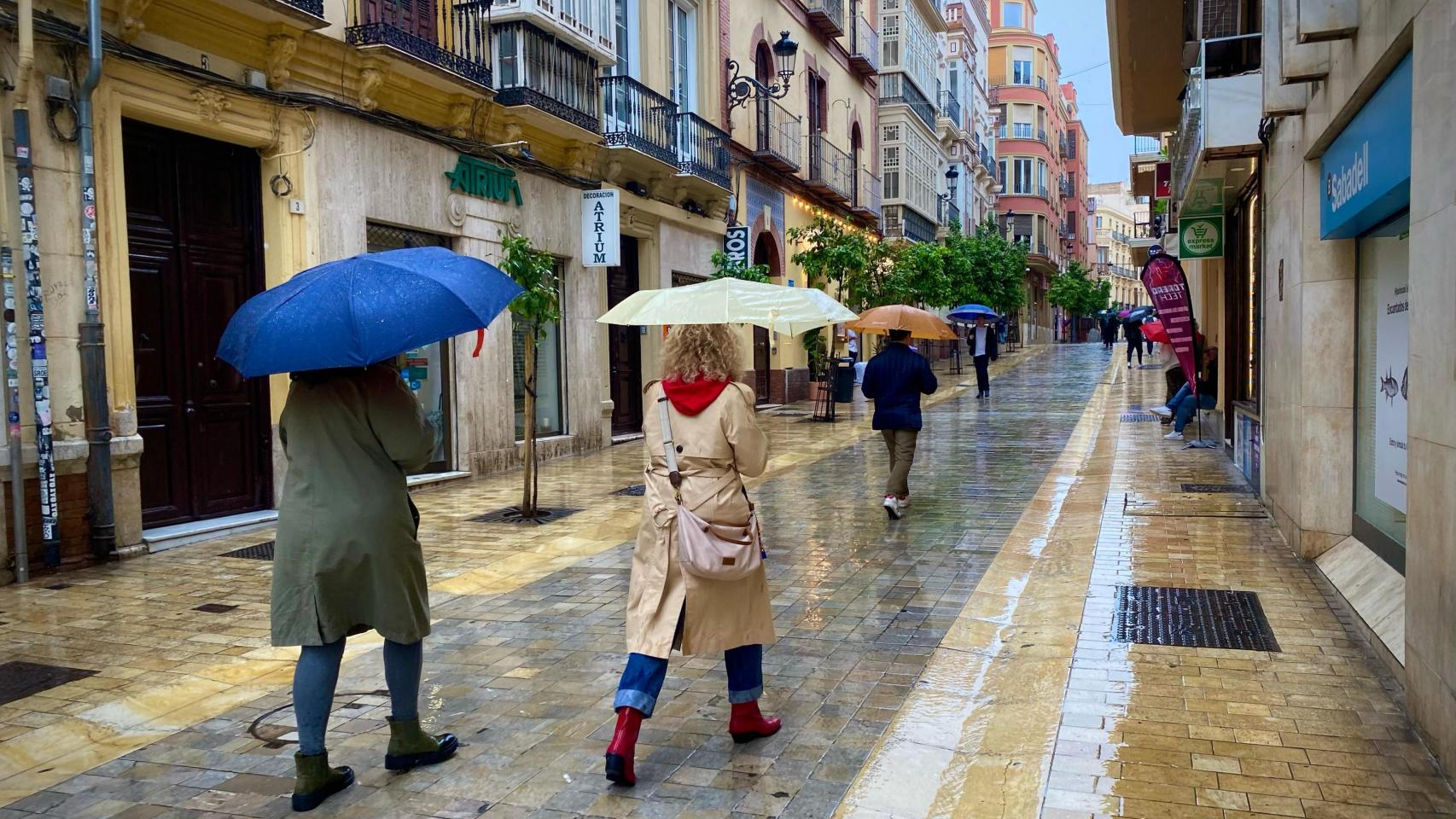 Imagen de la lluvia en Málaga.