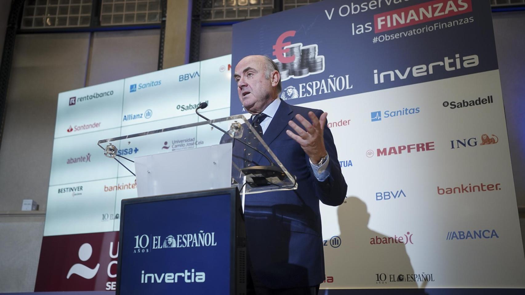 Luis de Guindos, vicepresidente del BCE, en el V Observatorio de las Finanzas de EL ESPAÑOL e Invertia.