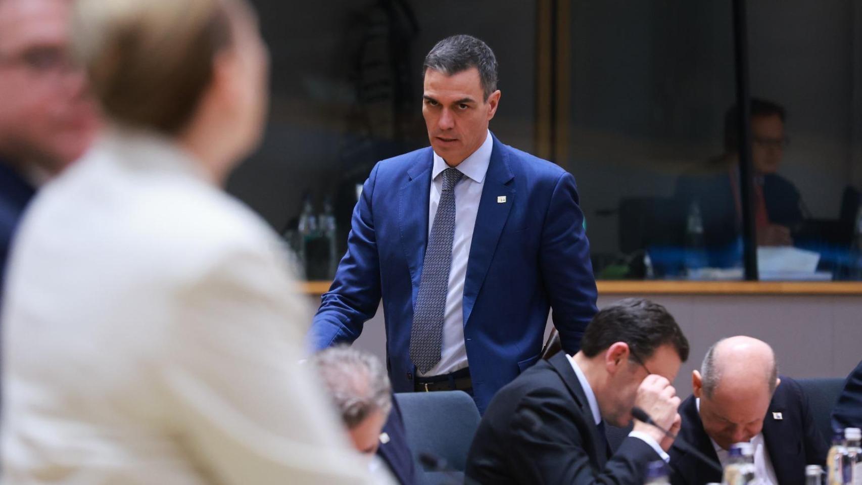 Pedro Sánchez, este jueves en Bruselas, durante la reunión del Consejo Europeo.