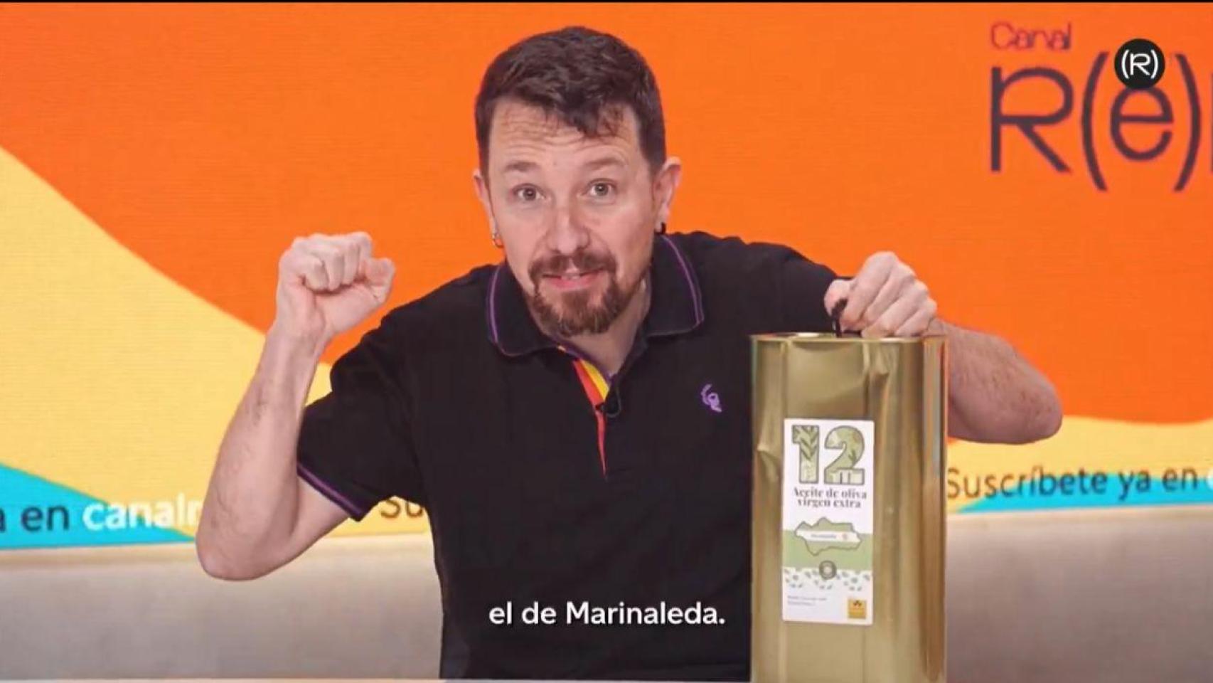 Pablo Iglesias anuncia el aceite de Marinaleda en su Canal Red