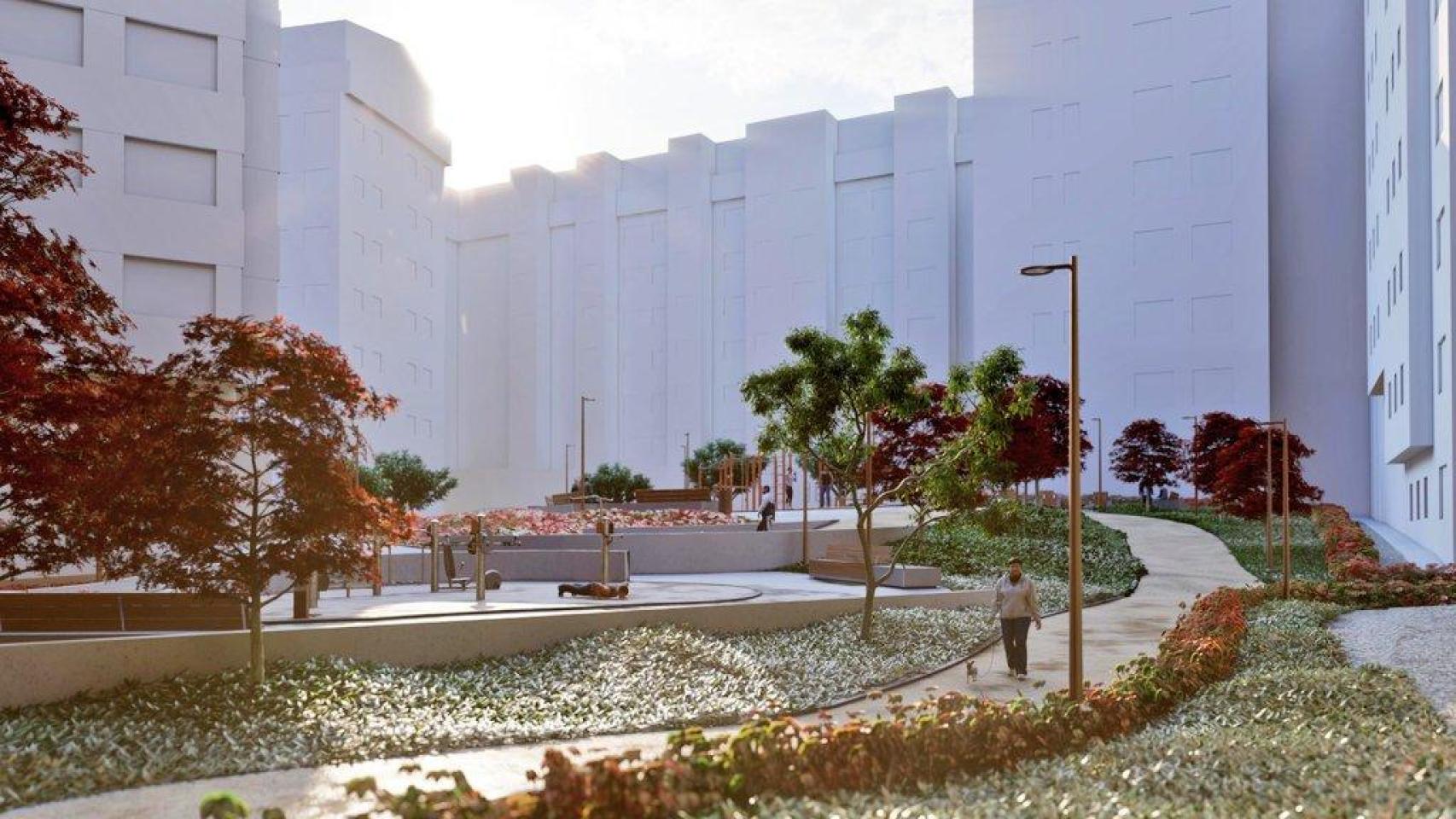 Nueva imagen de la urbanización de la plaza José María Hernansáez,