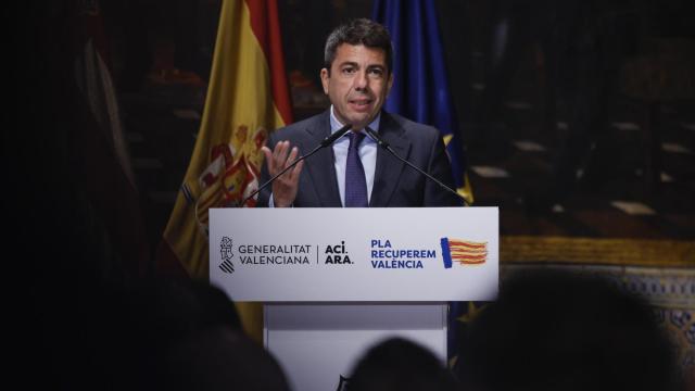 Carlos Mazón este viernes en la presentación del Plan de Recuperación Valenciano.