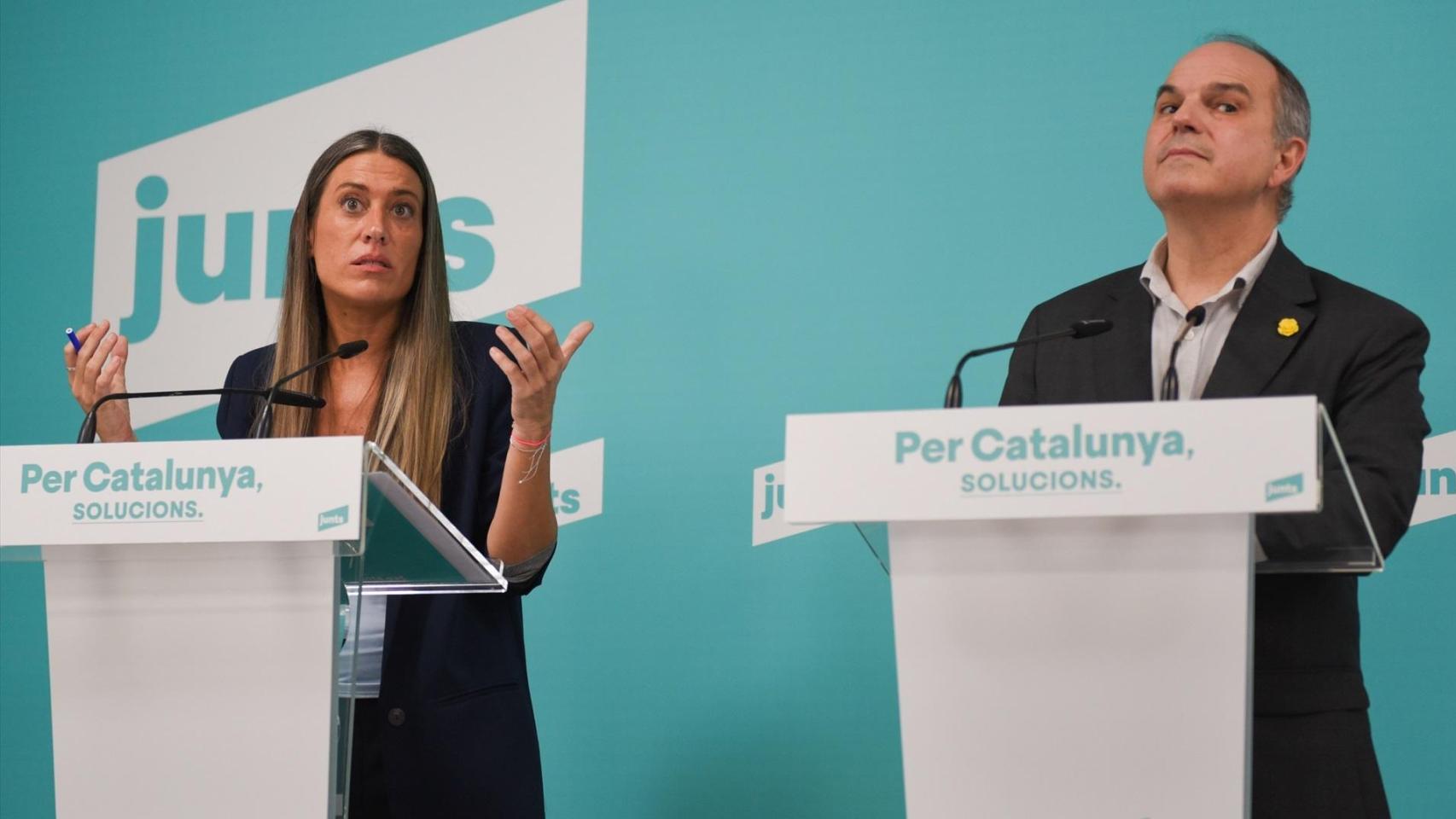 Miriam Nogueras y Jordi Turull, este sábado ante el Consell Nacional de Junts.