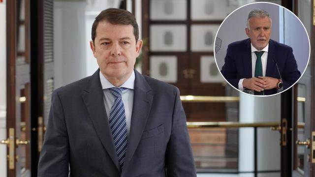 El presidente de la Junta de Castilla y León, Alfonso Fernández Mañueco, junto al ministro de Política Territorial, Ángel Víctor Torres