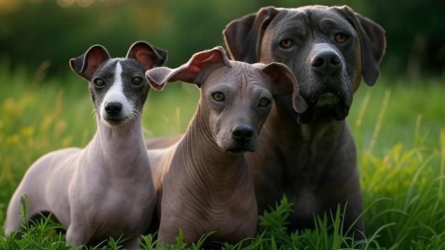 Imagen de archivo de tres perros.