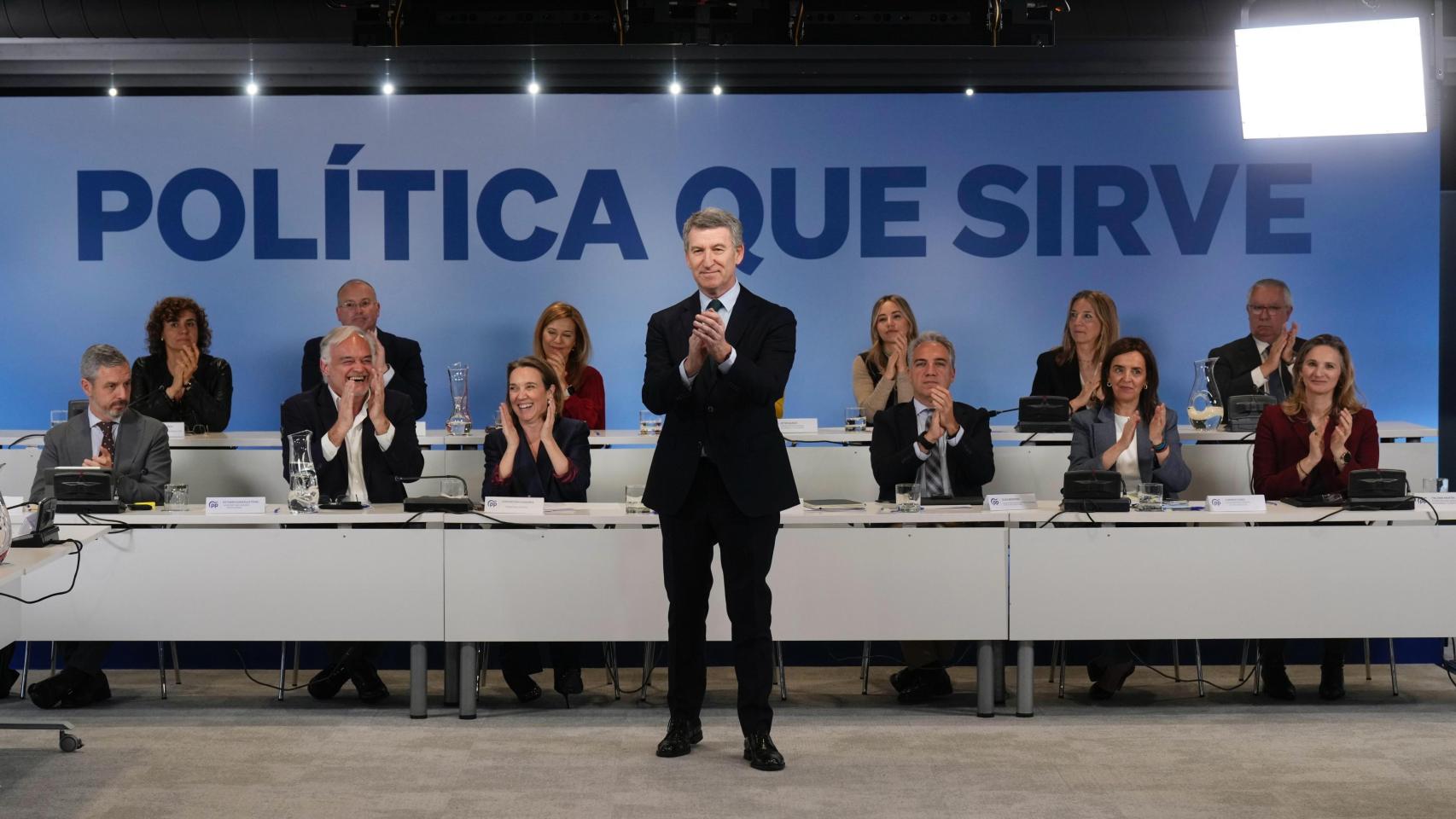 Alberto Núñez Feijóo, este lunes, ante el Comité Ejecutivo Nacional del Partido Popular.