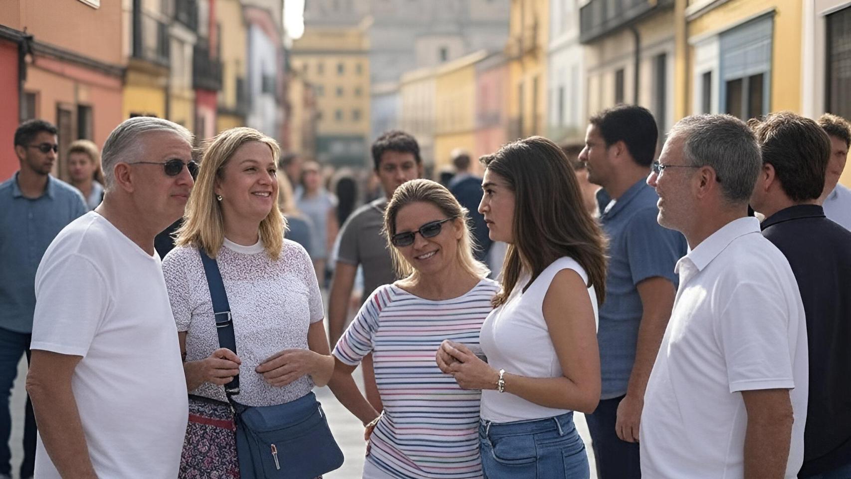 Imagen de archivo de turistas.