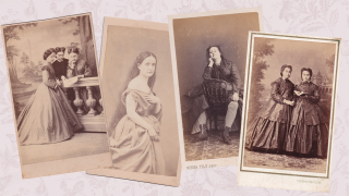 Estudio de Eugenio Lanelongue: 'Retrato de un grupo de mujeres, leyendo un periódico', h. 1860.  Estudio del conde de Benazuza: 'Condesa de Benazuza', 1860. Estudio de Numa Fils: 'Retrato de una mujer', 1865. Estudio de Fernando y Anaïs Napoleón: 'Retrato de dos mujeres', 1860. Colección Stéphany Onfray