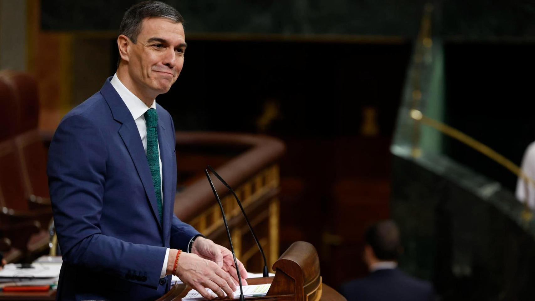 Pedro Sánchez, este miércoles en el Congreso, donde informó de la necesidad de que España aumente la inversión en defensa.