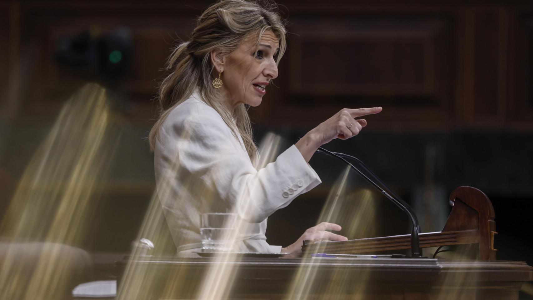 La vicepresidenta segunda del Gobierno, Yolanda Díaz, este miércoles en el Congreso.