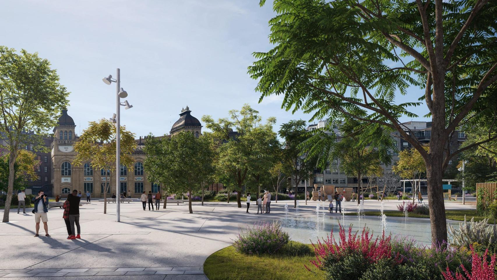 Recreación del futuro pulmón verde del Portillo.