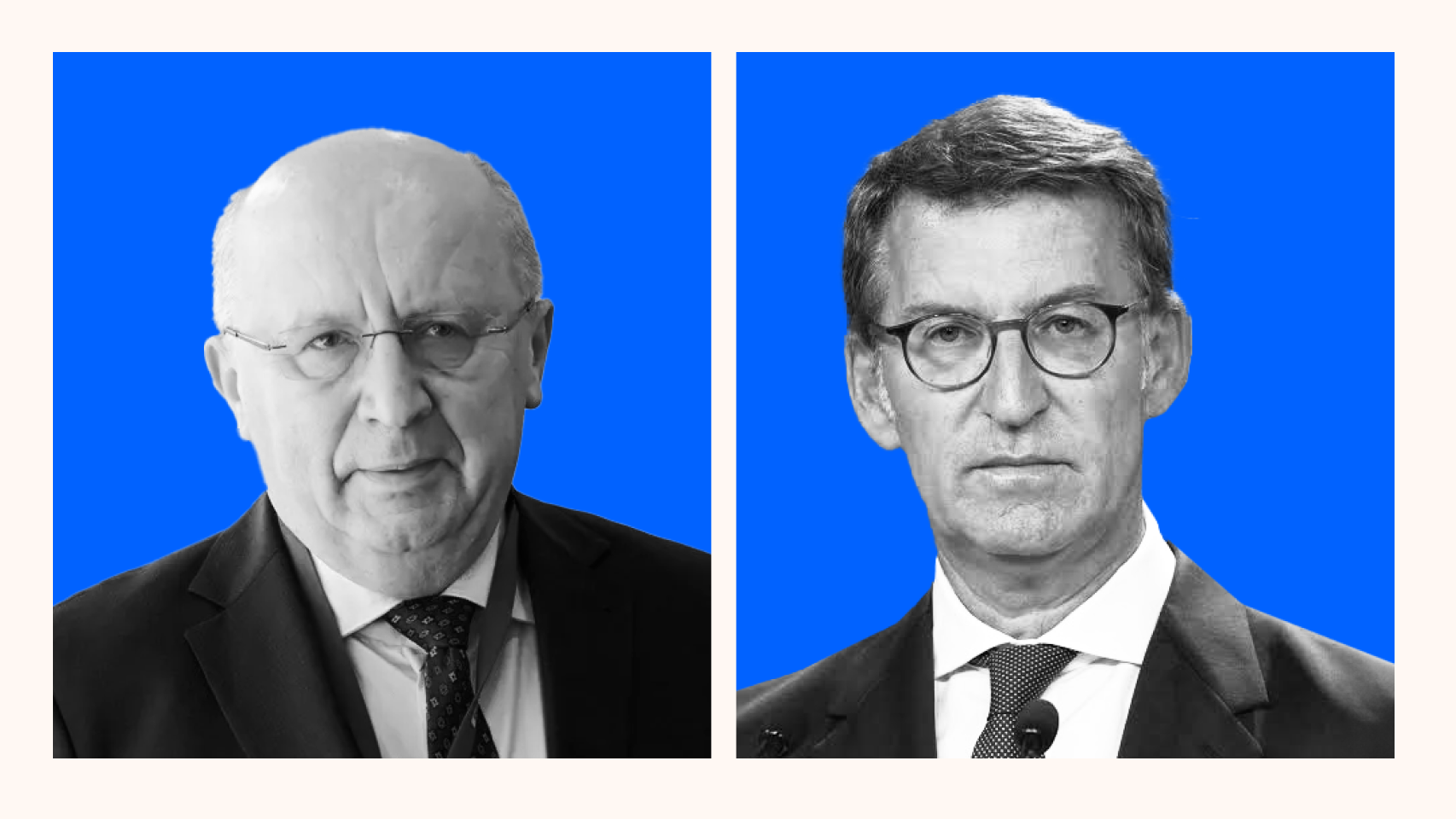 Andrius Kubilius, comisario de Defensa y Espacio, junto a Alberto Núñez Feijóo, líder del Partido Popular.