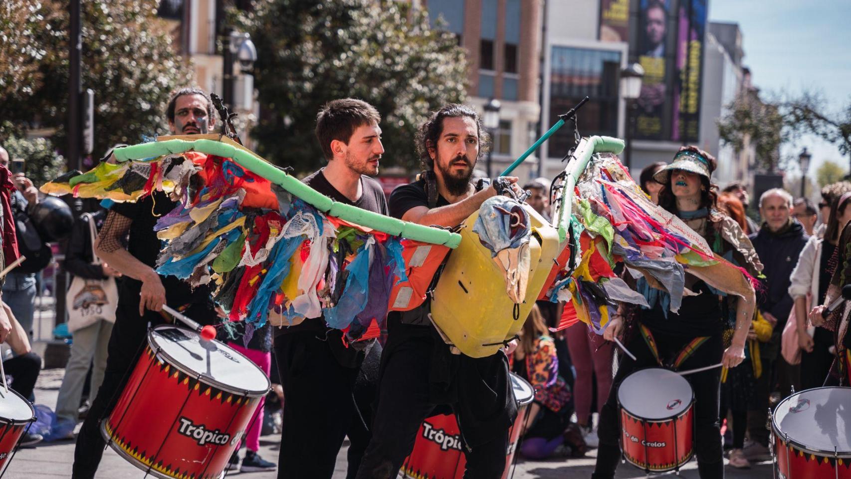 Nauta en uno de sus espectáculos callejeros.