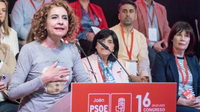 La ministra María Jesús Montero interviene en la inauguración del Congreso Provincial del PSOE de Jaén.