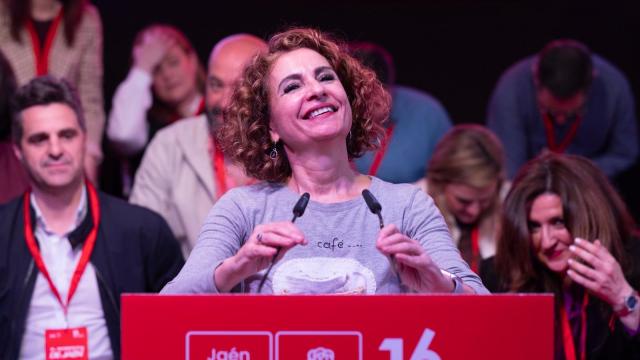 La vicepresidenta María Jesús Montero, este sábado durante el Congreso del PSOE de Jaén.