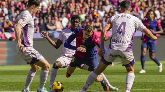 La acción entre Fermín López y Asprilla en el Barça - Girona