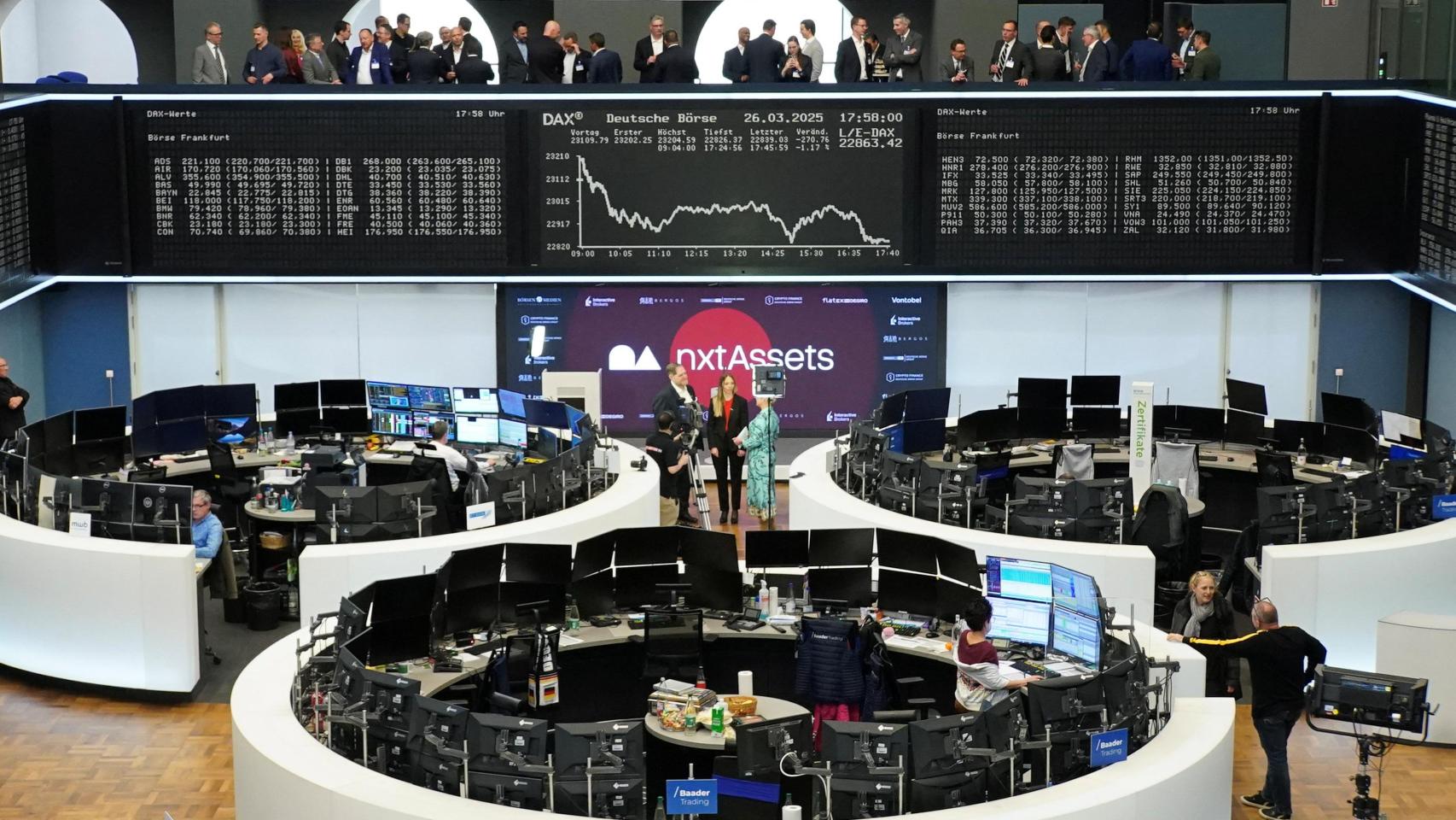 Interior de la Bolsa de Fráncfort.