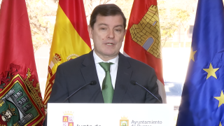 El presidente de la Junta, Alfonso Fernández Mañueco, durante la presentación del Valle del Hidrógeno, este lunes en Burgos