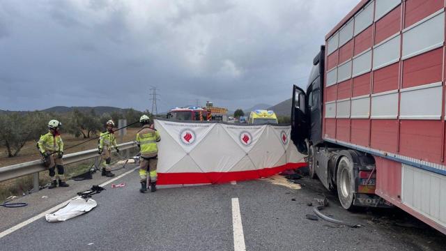 Imagen del accidente de Iznalloz (Granada).