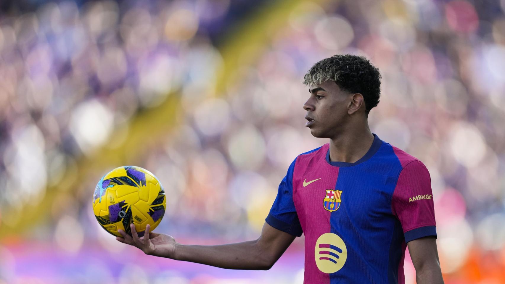 Lamine Yamal en el último partido del Barça ante el Girona.