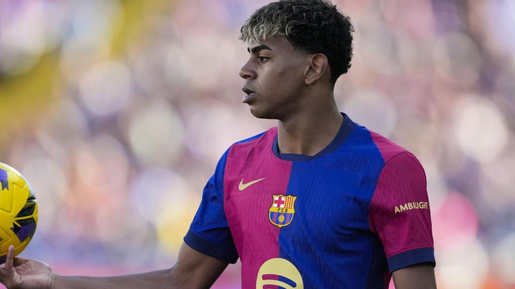 Lamine Yamal en el último partido del Barça ante el Girona.