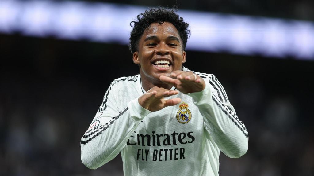 Endrick celebra con el Real Madrid