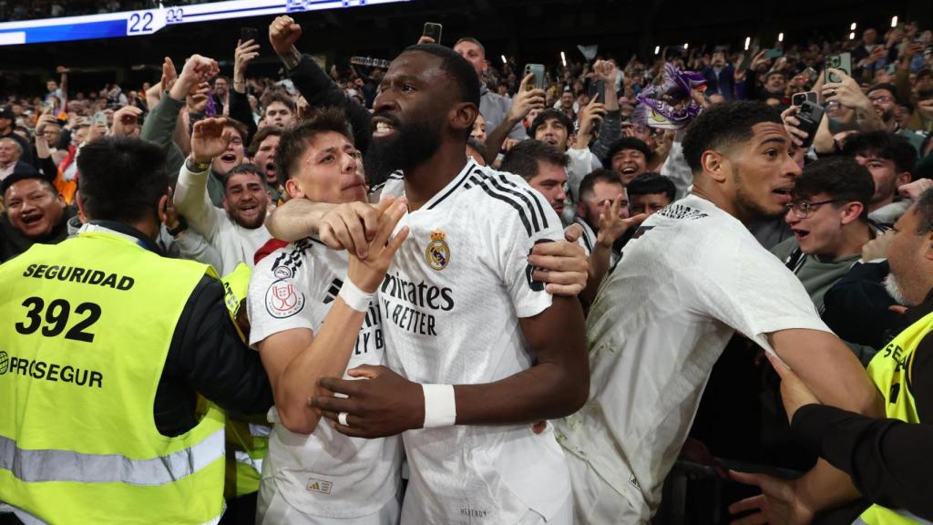 Rüdiger celebra su gol en la prórroga contra la Real Sociedad