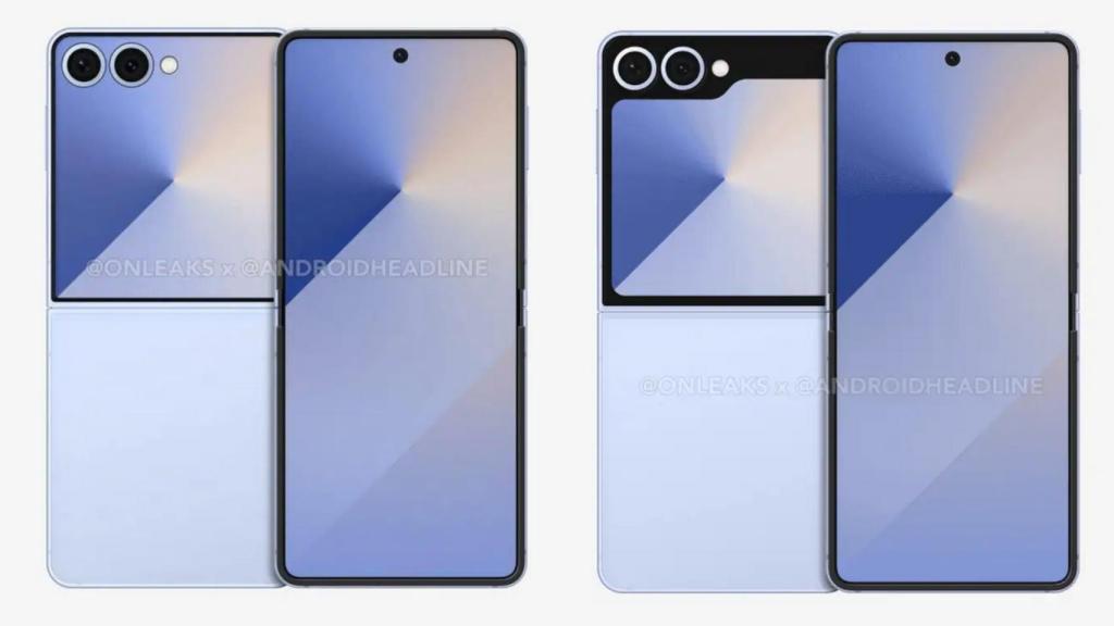Render del Galaxy Z Flip 7 y del Galaxy Z Flip 7 FE