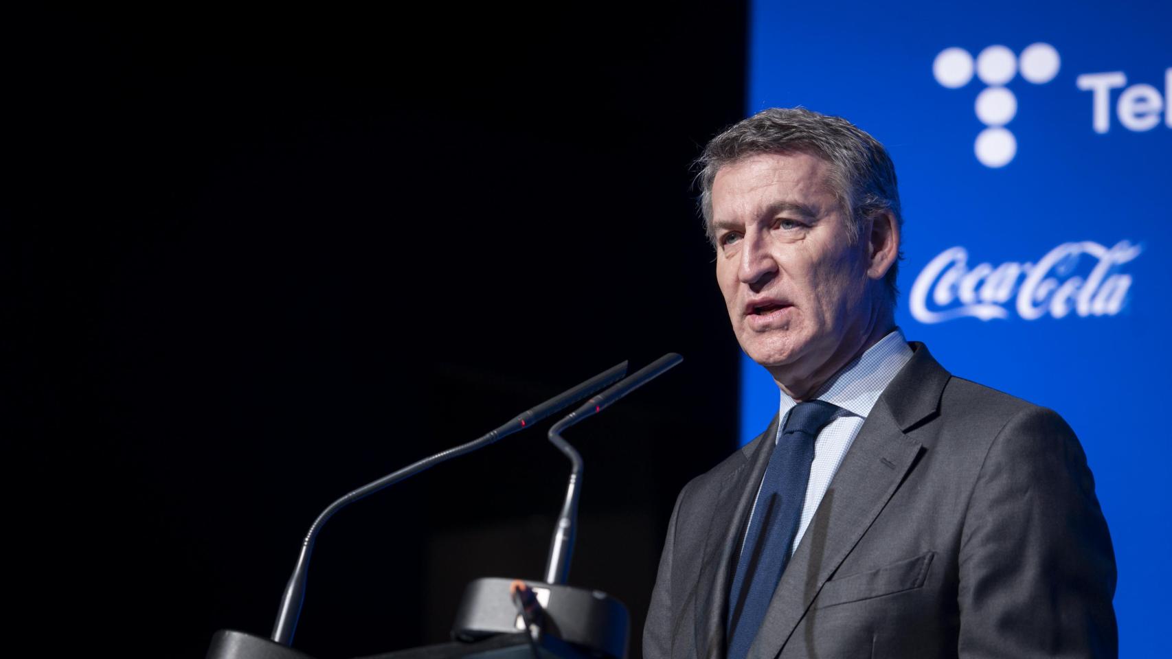 Alberto Núñez Feijóo durante su intervención en Wake Up, Spain!